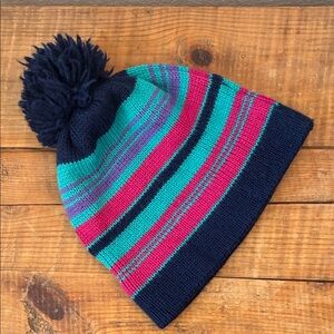 70s 80s Vintage winter ski hat beanie striped wool EUC quirky eclectic
